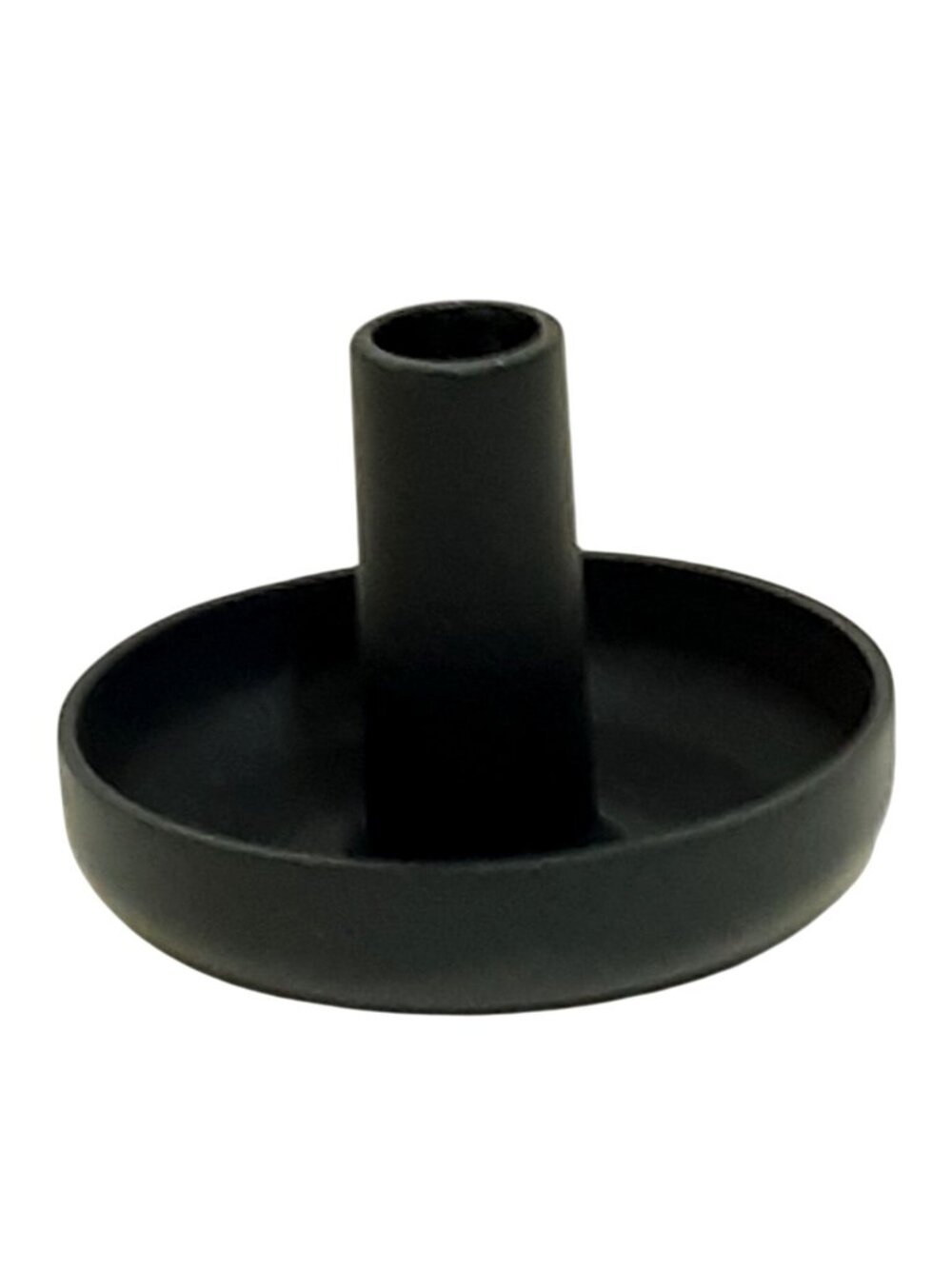 IKEA Black Iron Candle Holder Round Base with Center Stem for Taper Candles